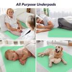 2 Pack 36” x 54” Extra Heavy Absorbency Washable Underpads, Waterproof Nursing Pads Incontinence Bed Pads, Reusable Washable Pee Pads for Dogs, Diaper Changing & Adults, Mattress Protector