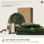 Bedsure Cotton Duvet Cover Queen, 100% GOTS Organic Cotton Duvet Cover Set, Fair Trade Certified Queen Bedding, Eco-Friendly, Ultra-Soft, Breathable Home Bedding for All Seasons(Olive Green, 90"x90")