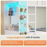 Itaar Metal Bunk Bed Twin Over Twin with Hall Tree, Power Outlet, LED Bunk Bed with 4 Storage Drawers, Bed with 13‘’ Safety Guardrail & Ladders for Kids and Teen, 400lb Weight Capacity, White