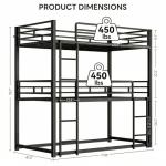 LIKIMIO Triple Twin Bunk Bed with Ladders
