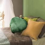 Yookeer 2 Pcs Leaf Shaped Throw Pillow 3D Leaves Plant Decorative Throw Pillows for Couch Living Room Bedroom Sofa Home Decoration, 16 x 16 Inch(Dark Green)