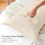 Mosluna 100% Coton Waffle Pillow Shams Standard Size Set of 2, Soft Aesthetic Pillow Cases 2 Pack, Breathable Decorative Pillowcase Covers Without Inserts, 20 X 26 in., Beige