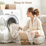 Vipfree Queen Size Sheet Set, Cooling Fitted Sheet and Pillowcase Set, 100% Rayon Derived from Bamboo, Cooling Queen Sheets Set, Hotel Bed Sheets & Pillowcases, 4-Piece, 16 Inch Deep Pockets, Sand