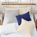 Mosluna 100% Coton Waffle Pillow Shams Standard Size Set of 2, Soft Aesthetic Pillow Cases 2 Pack, Breathable Decorative Pillowcase Covers Without Inserts, 20 X 26 in., Beige