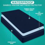 Utopia Bedding Premium Waterproof Mattress Protector, Viscose Made from Bamboo Mattress Cover, Breathable, Fitted Style with Stretchable Pockets (Navy, Full)