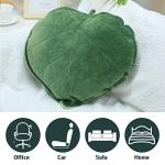 Yookeer 2 Pcs Leaf Shaped Throw Pillow 3D Leaves Plant Decorative Throw Pillows for Couch Living Room Bedroom Sofa Home Decoration, 16 x 16 Inch(Dark Green)