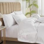 Ranznaz White Lace Pillowcases Standard Size Set of 2, 100% Cotton White Eyelet Pillow Shams, Elegant Farmhouse Envelope Closure Pillow Cover for Bedding, 20 x 26 Inches