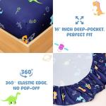 MICORAL Kids Twin Sheet Set Dinosaur, 3 Pieces Sheets for Boys & Girls, Soft Printed Microfiber Bed Sheets, Deep Pocket Cozy Toddler Bedding Set