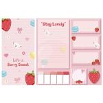 KatchOn, Life is Berry Sweet Sticky Notes Set - 550 Sheets | Strawberry Pattern Self-Stick Notes Pads, Cute Sticky Notes | Writing Memo Pads | Back to School Supplies | Sticky Notebooks for School