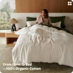 Bedsure Cotton Duvet Cover King, 100% GOTS Organic Cotton Duvet Cover Set, Fair Trade Certified King Bedding Set, Eco-Friendly, Ultra-Soft, Breathable Home Bedding for All Seasons(Ivory, 104"x90")