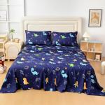 MICORAL Kids Twin Sheet Set Dinosaur, 3 Pieces Sheets for Boys & Girls, Soft Printed Microfiber Bed Sheets, Deep Pocket Cozy Toddler Bedding Set