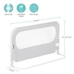 NUTIKAS Baby Bed Rail Guard for Toddlers - 47" Toddler Bed Side Rails for Twin, Full, Queen Bunk Size Bed Swing Down Bedrail Extral Tall Child Safety Side Railing Guards for Kids