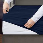 Utopia Bedding Premium Waterproof Mattress Protector, Viscose Made from Bamboo Mattress Cover, Breathable, Fitted Style with Stretchable Pockets (Navy, Full)