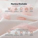 Amazon Basics Kids' Pink Bedding Set, 5-Piece Jacquard Microfiber Bed-in-a-Bag with Comforter, Fitted Sheet, Flat Sheet, Pillowcase, Pillow Sham, Deep Pocket 16", All-Season, Pink Tufted, Twin