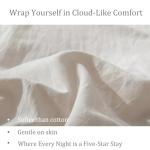 Bedorm Beige Duvet Cover Set Queen Ruffle Bedding Set Pleat Ruffled Shabby Chic Comforter Cover Extra Soft & Easy Care White Boho Duvet Cover with Zipper Closure