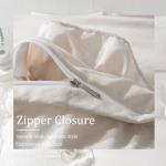 Bedorm Beige Duvet Cover Set Queen Ruffle Bedding Set Pleat Ruffled Shabby Chic Comforter Cover Extra Soft & Easy Care White Boho Duvet Cover with Zipper Closure