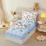 Helloosuu 4-Piece Toddler Comforter Set for Boys,Construction Excavator Bedding Comforter Set Equipment Trucks Car Sheet Set,Ultra Soft and Fluffy,Cartoon Truck Cars Bedding