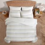 Tommy Bahama - Queen Comforter Set, Reversible Striped Bedding with a Naturally Soft Feel, 3 Piece Bed Set with Matching Pillowcases (Canal Island Stripe Grey)