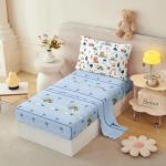 Helloosuu 4-Piece Toddler Comforter Set for Boys,Construction Excavator Bedding Comforter Set Equipment Trucks Car Sheet Set,Ultra Soft and Fluffy,Cartoon Truck Cars Bedding