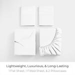 Mellanni King Sheets Set - 4 PC Iconic Collection Bedding - Hotel Luxury, Extra Soft, Cooling Bed Sheets - Wrinkle, Fade, Stain Resistant (King, White)