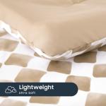 Wake In Cloud - Toddler Bedding Set for Boys Girls, Cute Gingham Grid Checkered, 4 Pieces Soft Crib Bed Set Including Comforter, Sheets and Pillowcase, Brown White