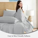 Dreava Grey Queen Sheet Set - Soft Breathable Microfiber Bed Sheets with Extra Deep Pocket, Luxury Hotel Cooling Bedding, Oeko-Tex Certified Wrinkle Free 4 Piece