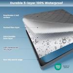 SLEEP ZONE Waterproof Mattress Protector Pad Queen Machine Washable, Breathable Mattress Topper with Deep Pockets, All-Season Use, Hotel Quality (Queen, Grey)
