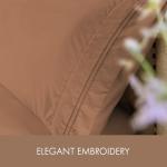 ClevaHome Queen Size Sheets - 6 Piece Soft Breathable Luxury Bed Sheet Set - Shrinkage & Fade Resistant Embroidered Bedding Sheet with 14-inch Deep Pocket, 2 Extra Pillowcases (Queen, Sandy Brown)