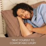 ClevaHome Queen Size Sheets - 6 Piece Soft Breathable Luxury Bed Sheet Set - Shrinkage & Fade Resistant Embroidered Bedding Sheet with 14-inch Deep Pocket, 2 Extra Pillowcases (Queen, Sandy Brown)