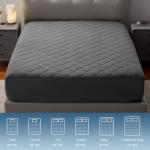 SLEEP ZONE Waterproof Mattress Protector Pad Queen Machine Washable, Breathable Mattress Topper with Deep Pockets, All-Season Use, Hotel Quality (Queen, Grey)