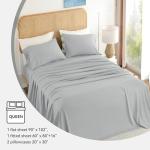 Dreava Grey Queen Sheet Set - Soft Breathable Microfiber Bed Sheets with Extra Deep Pocket, Luxury Hotel Cooling Bedding, Oeko-Tex Certified Wrinkle Free 4 Piece
