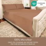 ClevaHome Queen Size Sheets - 6 Piece Soft Breathable Luxury Bed Sheet Set - Shrinkage & Fade Resistant Embroidered Bedding Sheet with 14-inch Deep Pocket, 2 Extra Pillowcases (Queen, Sandy Brown)