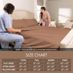 ClevaHome Queen Size Sheets - 6 Piece Soft Breathable Luxury Bed Sheet Set - Shrinkage & Fade Resistant Embroidered Bedding Sheet with 14-inch Deep Pocket, 2 Extra Pillowcases (Queen, Sandy Brown)