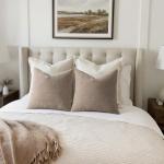 MIULEE Pack of 2 Decorative Throw Pillow Covers Soft Chenille Throw Pillows Solid Textured Cushion Covers for Couch Sofa Bedroom Living Room 18x18 Inch, Light Taupe