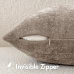 MIULEE Pack of 2 Decorative Throw Pillow Covers Soft Chenille Throw Pillows Solid Textured Cushion Covers for Couch Sofa Bedroom Living Room 18x18 Inch, Light Taupe