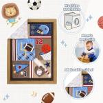 Wowelife Sports Mini Crib Bedding Set Boys Brown 3PCs Mini Crib Comforter Set Basketball Baseball Rugby Nursery Bedding Sets for Boys with Soft Comforter, Crib Skirt and 38x24 Sheet, Brown
