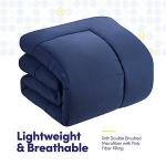 Sweet Home Collection 5 Piece Comforter Set Bag Solid Color All Season Soft Down Alternative Blanket & Luxurious Microfiber Bed Sheets, Navy, Twin