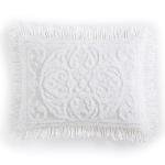 Beatrice Home Fashions Medallion Chenille Bedspread, Standard Sham, White