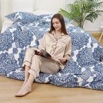 PHF Ultra Soft Paisley Duvet Cover King Size, Printed Bedding Set 3 Pieces, Comfy Farmhouse Pattern Duvet Cover Set with 2 Pillow Shams, Zipper Closure and 8 Ties, 104"x90", Royal Blue & White