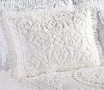 Beatrice Home Fashions Medallion Chenille Bedspread, Standard Sham, White