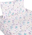 Scientific Sleep Cute Unicorn Flower Rainbow 100% Cotton Cozy Twin Bed Sheet Set, Flat Sheet & Fitted Sheet & Pillowcase Natural Bedding Set (Unicorn, Twin)