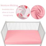 GUNTAIL Baby Crib Sheets for Boys Girls, 2 Pack Fitted Crib Sheet for Standard Crib and Toddler Mattress, Soft Microfiber Baby Sheet 52x28x8in. (Love & Pink)