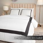 OSVINO Hotel Duvet Cover Set Queen Size 3Pcs Black Line Pattern Bedding Collection Ultra Soft Breathable Duvet Cover with Pillowcases