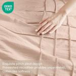 Comfort Spaces Blush King Size Comforter Set - 3 Piece Pintuck Pleated Bedding Set, All Season Lightweight, Extra Soft Pre-Washed Microfiber Bed Set, Shams