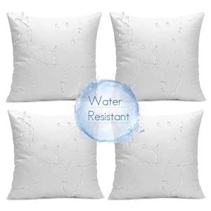 Ashler Outdoor Pillows, 18 x 18 Pillow Inserts Set of 4, Waterproof Throw Pillow Inserts Hypoallergenic for Patio, Water Resistant Indoor Outdoor Decorative