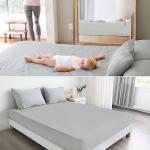 Magik & Kover Queen Mattress Protector Waterproof Cover 2 Pack, Waterproof Bed Queen Fitted Sheet Only, Machine Washable Deep Pocket Mattress Covers for Bed with Elastic Rubber Band, Grey