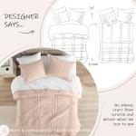 Comfort Spaces Blush King Size Comforter Set - 3 Piece Pintuck Pleated Bedding Set, All Season Lightweight, Extra Soft Pre-Washed Microfiber Bed Set, Shams