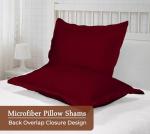 Royale Linens Pillow Shams 2 Pack Queen Size 20x30 Inch - Brushed 1800 Microfiber - Bed Pillow Shams, Wrinkle Resistant Super Soft and Cozy - Back Overlap Closure - Oxford Pillowcase (Queen, Burgundy)