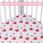 GUNTAIL Baby Crib Sheets for Boys Girls, 2 Pack Fitted Crib Sheet for Standard Crib and Toddler Mattress, Soft Microfiber Baby Sheet 52x28x8in. (Love & Pink)