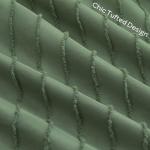 JELLYMONI Pillowcases Standard Size Green 2 Pack Boho Striped Bed Pillow Covers 20x26in Polyester Envelope Pillow Shams Tufted Bohemian Textured (Pillows are not Included)